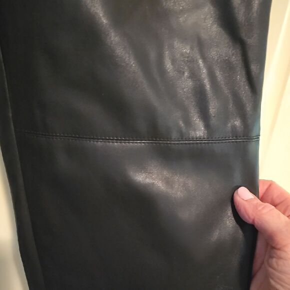 Womens PLEATHER Black Jogger Pants. NWOT! - Picture 2 of 8